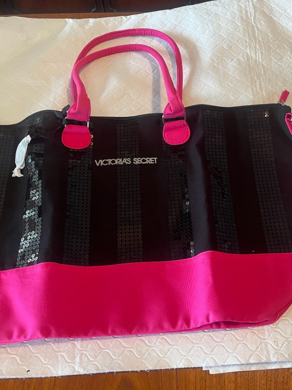 Victoria's Secret sequin tote bag